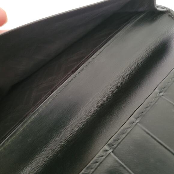 Dunhill Designer Checkbook Card Slim Bill Holder Wallet Black Bifold Leather - Picture 4 of 12